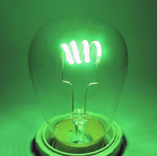 LEDアンティーク電球 緑 0.8W AC100V 調光可能 S14型 - 看板資材 