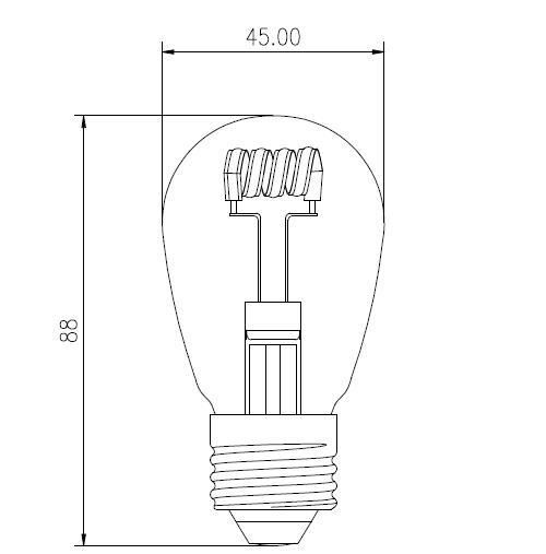 LEDアンティーク 電球 青 0.8W AC100V 調光可能 S14型 - LED