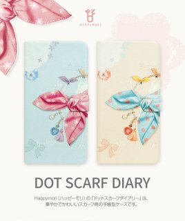 HappymoriiPhone X/XS 5.8 Ģ Dot Scarf Diary Ǥ륪ꥸʥƥդ ѥƥ륫顼ȥݥȤΥ饤󥹥ȡ