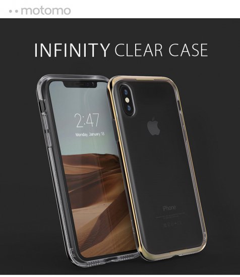 ＜motomo（モトモ）＞【iPhone XS Max 6.5インチ】 INFINITY CLEAR CASE  透明なソフトクリアケースにバンパー部分はiPhoneに似合うスタイリッシュなカラー MT15349i65 MT15350i65 MT15351i65  MT15352i65