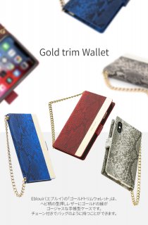 Eblouirʥ֥륤ˡiPhone XR 6.1 Ģ Gold trim Wallet إȥ᥿åɤȤ߹碌Ǥ 󥹥ȥåפǥߥ˥Хå