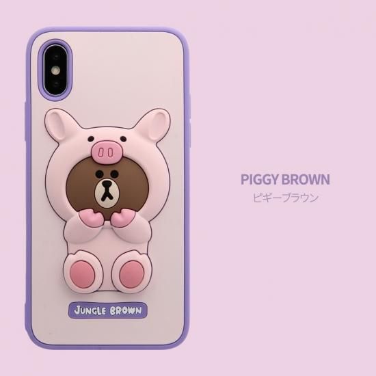 Line Friends ラインフレンズ Iphone 8 7 4 7インチ Line Friends Silicon シリコンの立体の キャラクターが可愛いiphone 8 7用 Kcl Chb001 Kcl Cho001 Kcl Cdb001 Kcl Cpb001