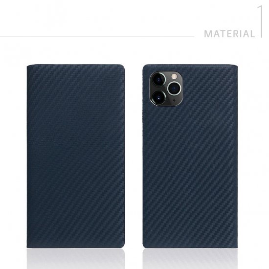 国内正規品 SLG Design iPhone 12 Pro Max（6.7インチ）手帳型 carbon leather case  牛革にカーボン柄施した上品で高級なケース SD19746i12PM SD19747i12PM