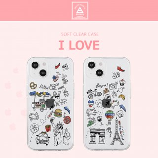  Dparks ǥѡ iPhone 13 mini եȥꥢ I LOVE ƩTPU˲İ饹Ȥä