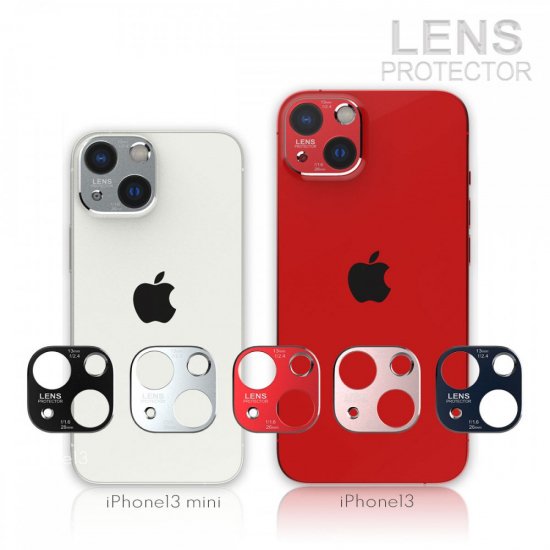 alumania アルマニア iPhone 13 mini iPhone 13 LENS PROTECTOR カメラレンズカバー 切削＋アルマイト処理  IP-L1354-GF IP-L1354-SI IP-L1354-RE IP-L1354-PK