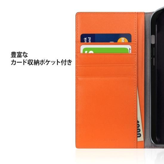 国内正規品 SLG Design iPhone 13 エスエルジーデザイン 手帳型 Edition Calf Skin Leather Diary  ベルギー製ファブリックと牛革のコンビ SD22113i13WH SD22114i13OR SD22115i13RD SD22116i13NV