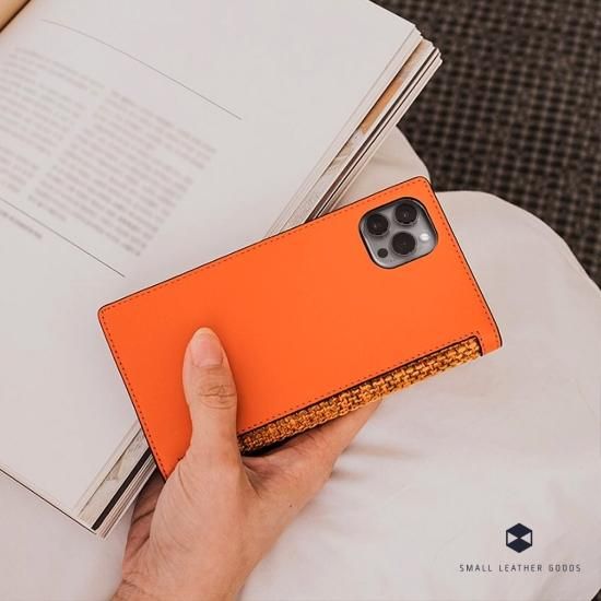 国内正規品 SLG Design iPhone 13 エスエルジーデザイン 手帳型 Edition Calf Skin Leather Diary  ベルギー製ファブリックと牛革のコンビ SD22113i13WH SD22114i13OR SD22115i13RD SD22116i13NV