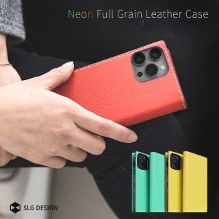  SLG Design iPhone 13 Pro 른ǥ Ģ Neon Full Grain Leather Diary Case פ˥٤ܲù