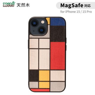  Man&Wood iphone 15 iPhone 15 Pro MagSafeб ŷڥ Mondrian Wood  ޥۥ