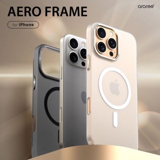  araree ꡼ iPhone 16/16Pro/16Plus/16ProMax AERO FRAME MagSafeб ܥ󥫥Сȥ󥺼鴶᥿