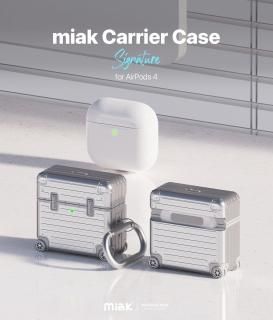 国内正規品 miak(ミアック)AirPods4ケース キャリーケース スピーカーホール LED表示対応 カラビナ付き