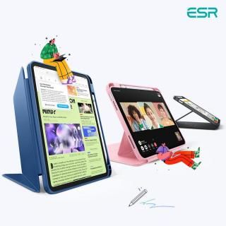 国内正規品 ESR Flip ペンホルダー付きハイブリッドケース for iPad(A16/第10世代)スタンドで3段階調整可能 通気性を高めた放熱設計