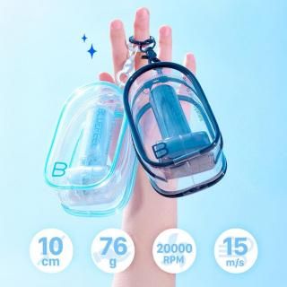 国内正規品 BLUEFEEL ミニ Z ポーチファン シースルー たった10cm&76g。手のひらにすっぽり収まる超コンパクト設計 ブルーフィール