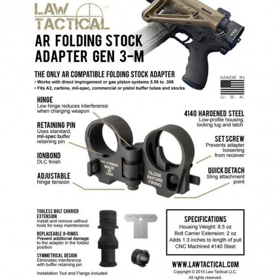 LawTac AR Folding Stock Adapter GEN3 FDE NSN刻印 - モデル ...