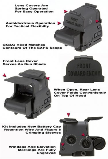 GGG-1423 GG&G Flip Up Lens Covers For EOTech EXPS 3-0, 3-2 And 3-4  Holosights - モデルショップPAPA