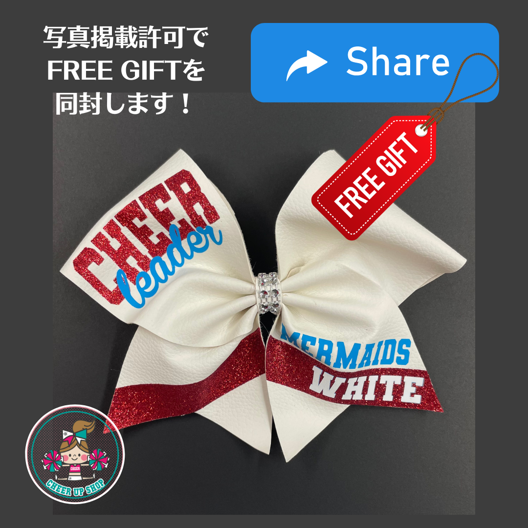 カスタマイズ CHEER リボン Big 【ゴム OR キーチェーン 選択可能！】 チアグッズ Cheer Up Shop