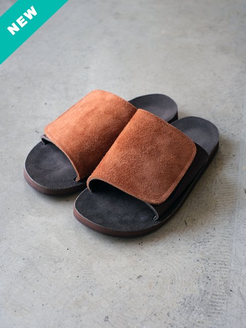 新品))Leather Slide Sandals