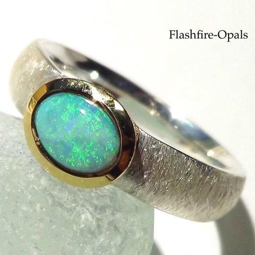 【楽天カード分割】 ダークオパール リング16号 - オパール専門店 Flashfire-Opals-Japan アクセサリー