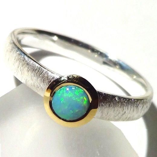 ブラックオパール シルバーリング ブラックオパール リング / Ethiopian Black Opal Ring 2