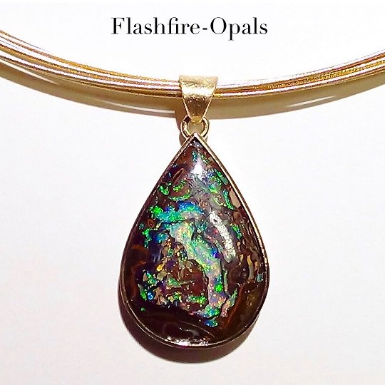 ボルダーオパールペンダント 18.8ct - オパール専門店　Flashfire-Opals-Japan