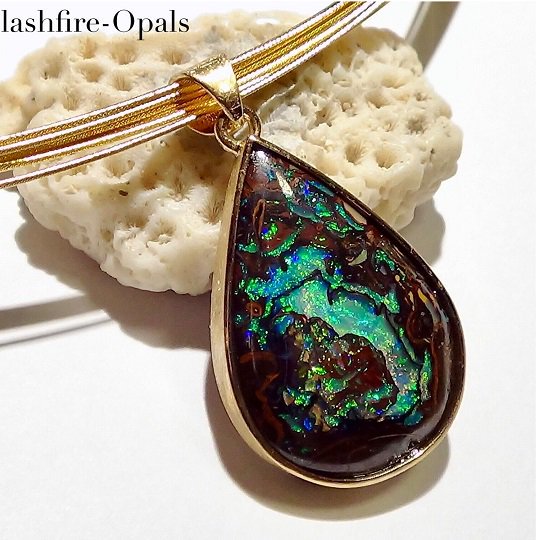 ボルダーオパールペンダント 18.8ct - オパール専門店　Flashfire-Opals-Japan