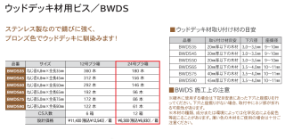 ブルズ ウッドデッキ材用ビス BWDS 24号プラ箱（1小箱単位）（2022.7〜）