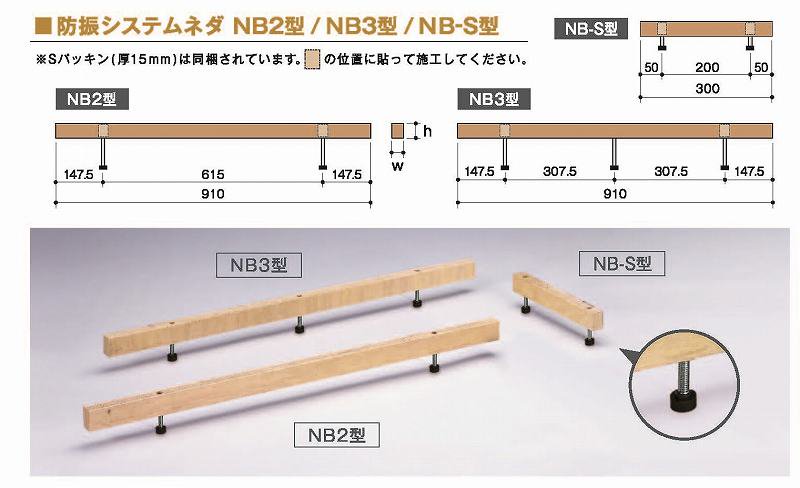 防振システムネダ NB2型 高さ品番215以下 - 床建材ネット