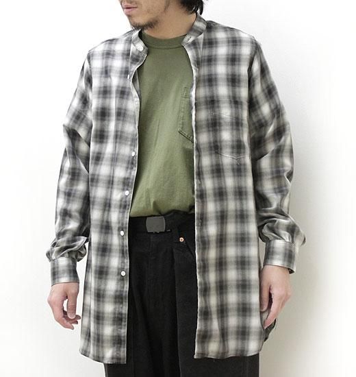 CHECK SHIRT（Band Collar）（チェックシャツバンドカラー） - seven