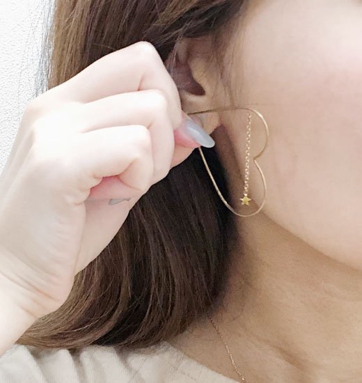 HEART HOOP PIERCE（ハートフープピアス） - Hollywood Ranch Market（ハリウッド ランチ マーケット） -  インディゴ 富山市 聖林公司正規取扱店（取扱ブランド：ハリウッドランチマーケット・ササフラス・クレッタルムーセン・