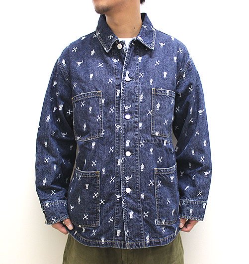 WASHED DENIM COVERALL（ウォッシュドデニムカバーオール）-Skull embroidery- - seven by