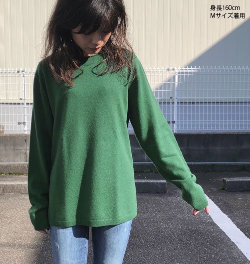 MERINO CASHMERE WASHABLE CREW NECK SWEATER（メリノカシミア