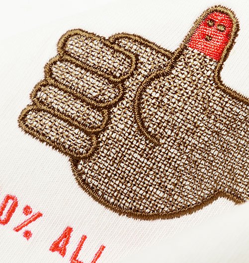 100％ ALL GOOD! embroidery Tee designed by Akinobu Maeda（100 