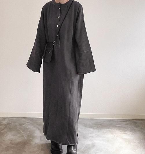 インディゴ染めガーゼワンピース Stitch Gauze Onepiece（ステッチガーゼワンピース）[22-440046