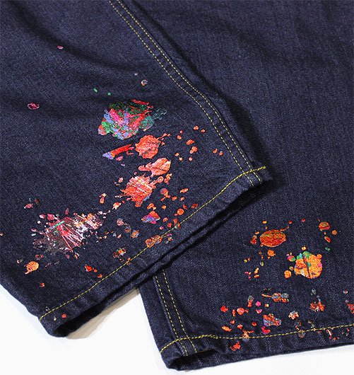 DENIM WIDE PANTS（デニムワイドパンツ）-Splash paint embroidery