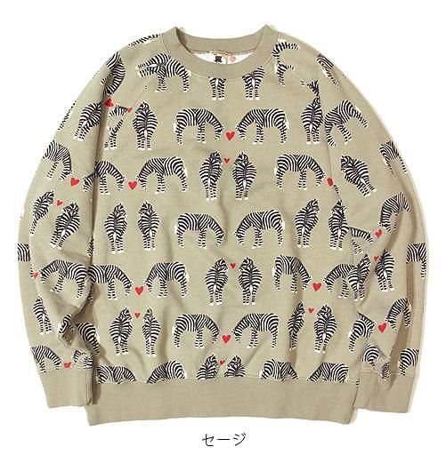 ボヘミアン ラブゼブラ スウェットラグランTシャツ L SMALL LOVE ZEBRA SWT RAGLAN LS T（スモールラブゼブラ