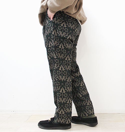 BOTANICAL JACQUARD 2 TUCKED WIDE TAPERED EASY PANTS（ボタニカル