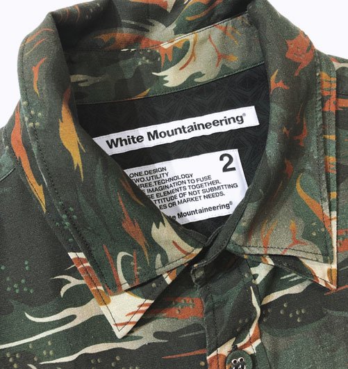 WAVE CAMO W COLLAR WIDE SHIRT（ウェーブカモダブルカラーワイド