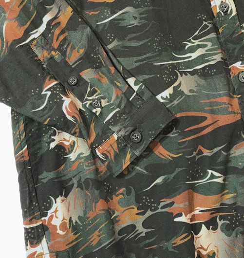 WAVE CAMO W COLLAR WIDE SHIRT（ウェーブカモダブルカラーワイド