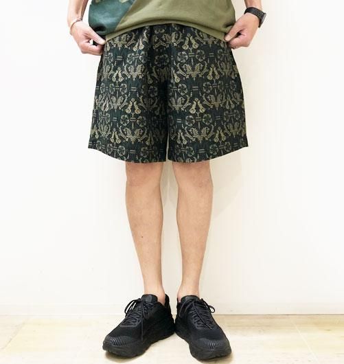 Botanical Jacquard Fabric Short Pants