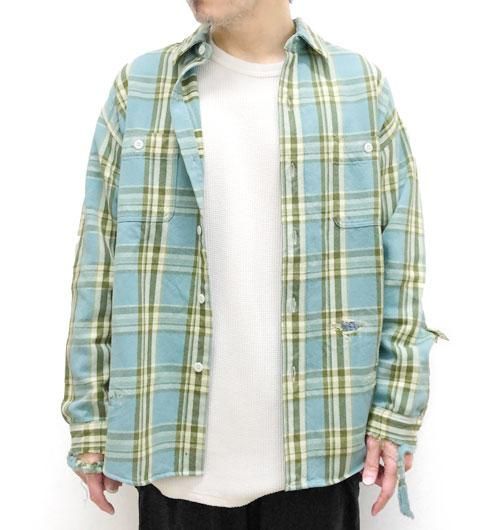 CRUSH FLANNEL SHIRTS KING SIZE（クラッシュフランネルシャツキング