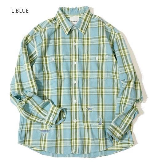 CRUSH FLANNEL SHIRTS KING SIZE（クラッシュフランネルシャツキング ...