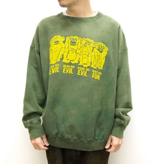 FOUR WISE MONKEYS SWEAT SHIRTS（フォーワイズモンキースウェットシャツ） - BOW WOW（バウワウ） - インディゴ  富山市 聖林公司正規取扱店（取扱ブランド：ハリウッドランチマーケット・ササフラス・クレッタルムーセン・