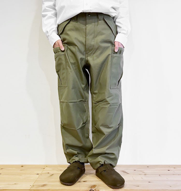 35cm新品 SASSAFRAS Overgrown Pants オリーブ Lサイズ