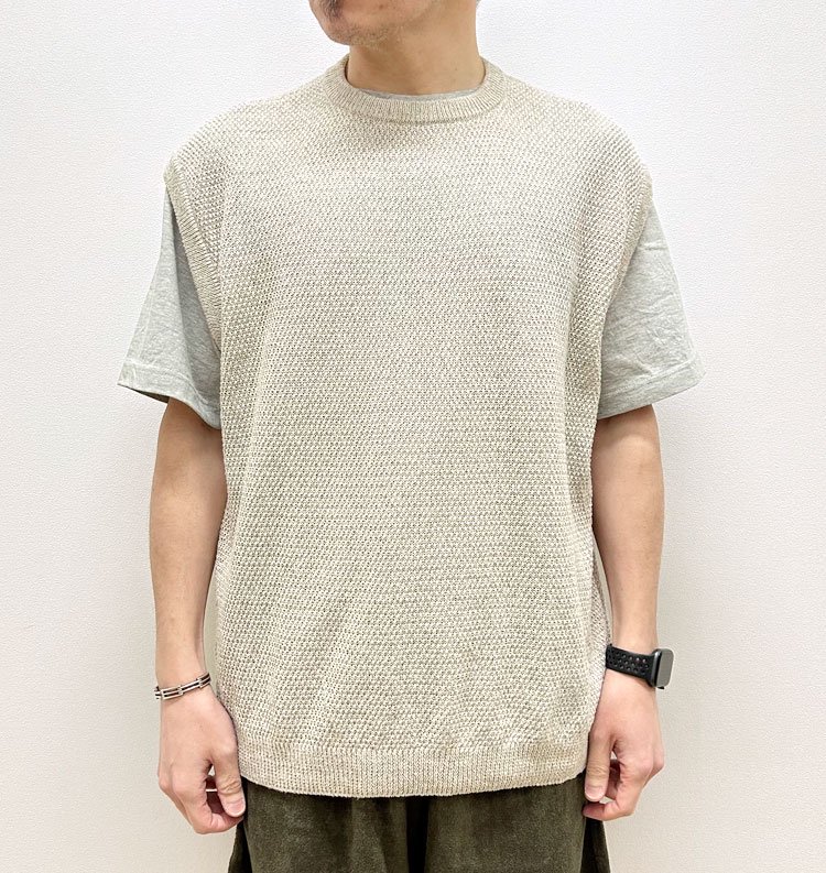 MARTEZ / マルティス COTTON LINEN MOSS STITCH KNITTING - FilMelange