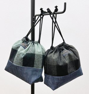 Wool Denim Lunch Bag with String（ウールデニムランチバッグウィズストリング 巾着タイプ）／PENDLETON（ペンドルトン）