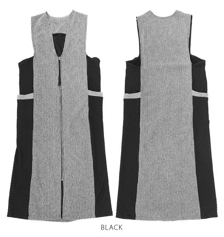 Stripe Gilet Onepiece（ストライプジレワンピース） - AgAwd