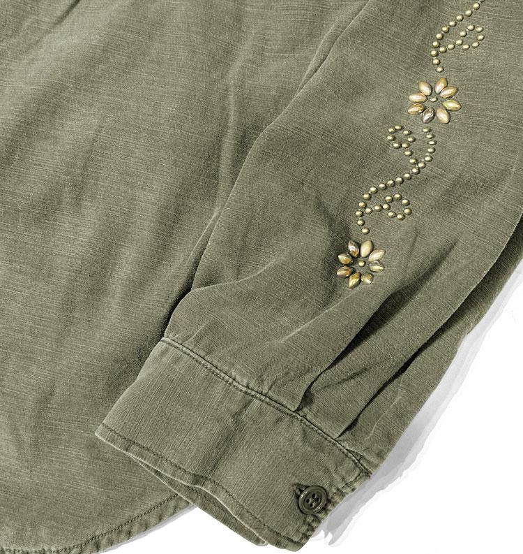 ワイドミリタリーシャツ(スタッズ) - REMI RELIEF（レミレリーフ