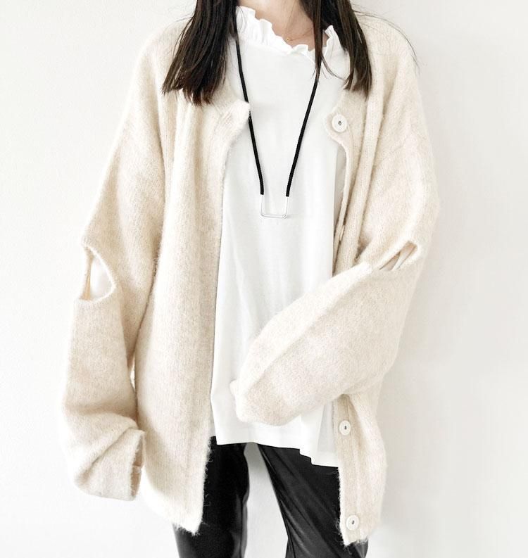 Slit Knit Cardigan（スリットニットカーディガン） - AgAwd（アガウド