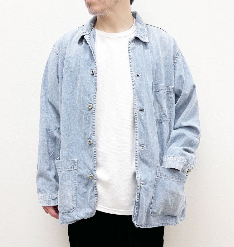 7.5Oz DENIM カバーオールSHIRT(刺繍：スカル) - REMI RELIEF