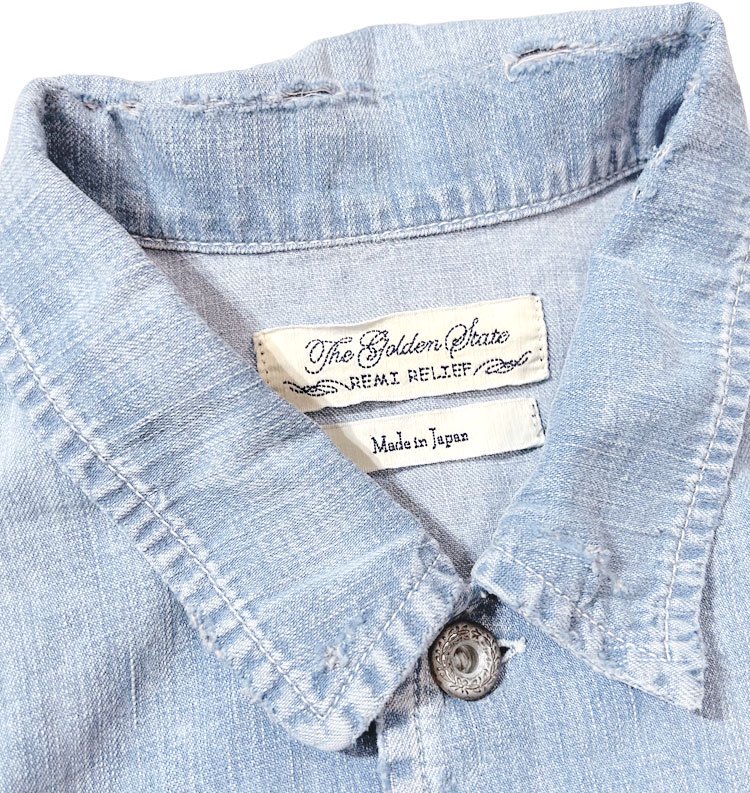 7.5Oz DENIM カバーオールSHIRT(刺繍：スカル) - REMI RELIEF